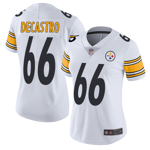 Women Pittsburgh Steelers Football 66 Limited White David DeCastro Road Vapor Untouchable Nike NFL Jersey